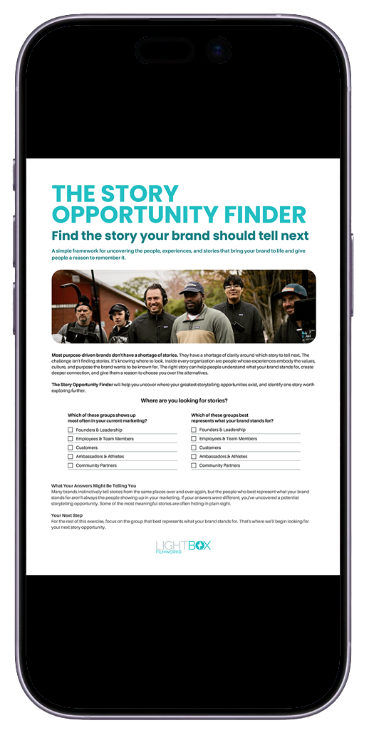 Story Opportunity Finder workbook preview by Lightbox Filmworks